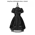 Ghost Orchid - Gothic Lolita OP Dress, Embroidered Cross - image 51