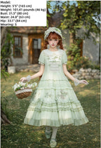 Green Grape - Embroidered Country Lolita OP Dress, Tiered JSK and Accessories - image 12