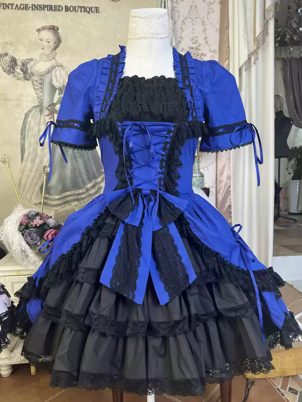 Miss Rella - Old School Lolita OP Dress, Front Opening - image 8