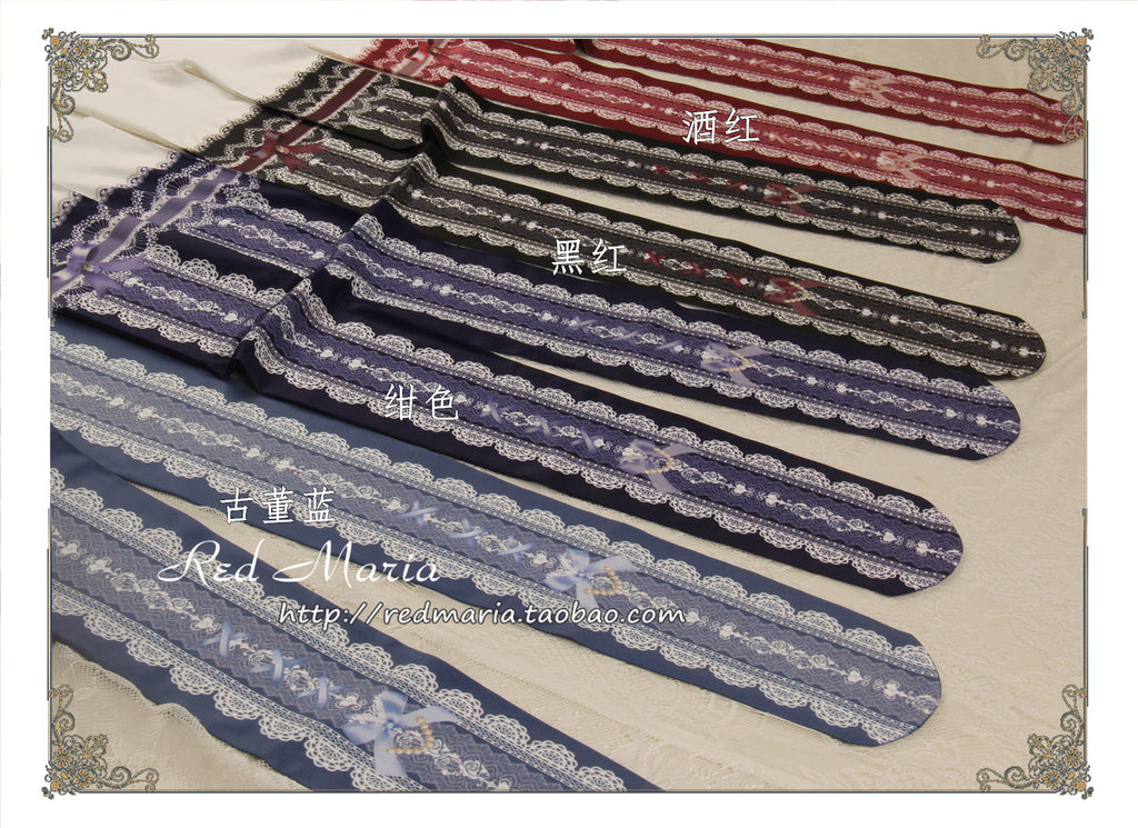 Lace Printed Bow 80D Lolita Tights Multicolors - image 16