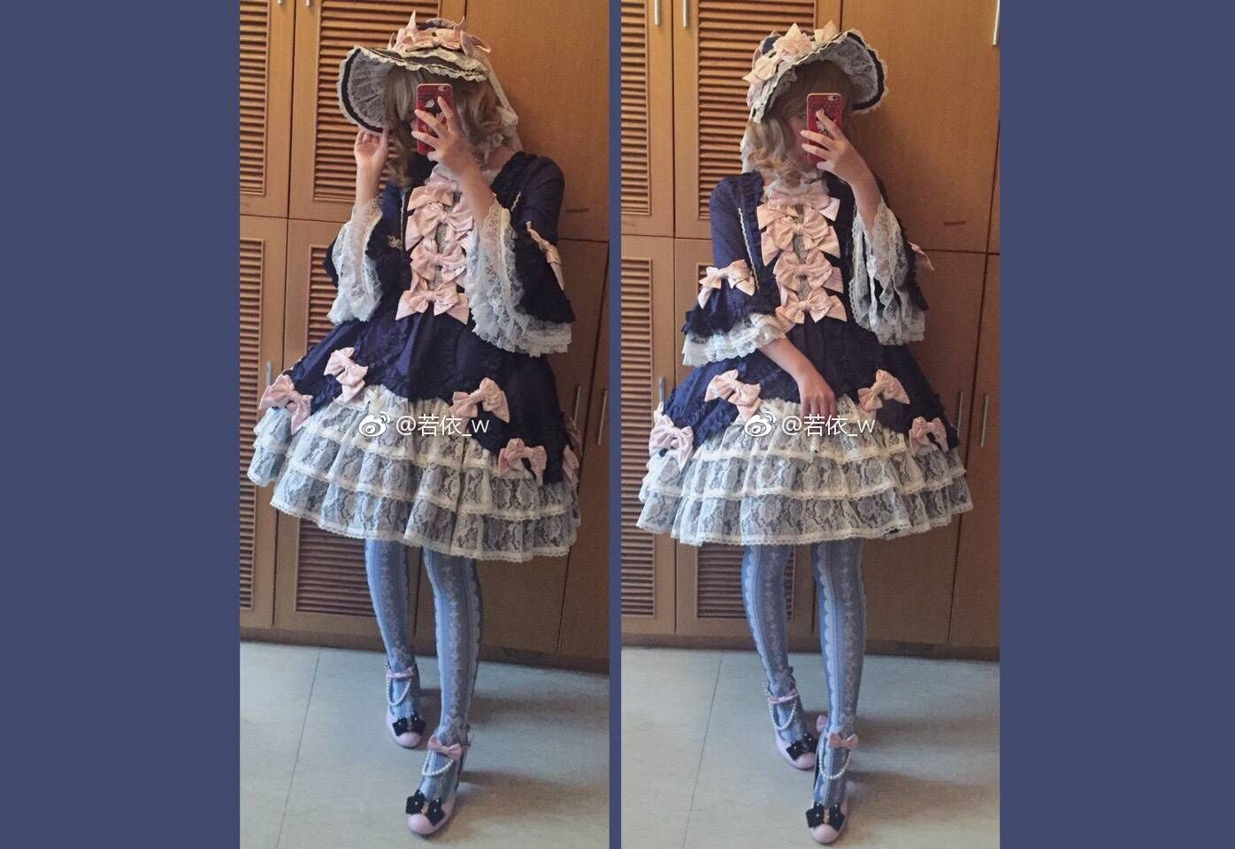 Lace Printed Bow 80D Lolita Tights Multicolors - image 20
