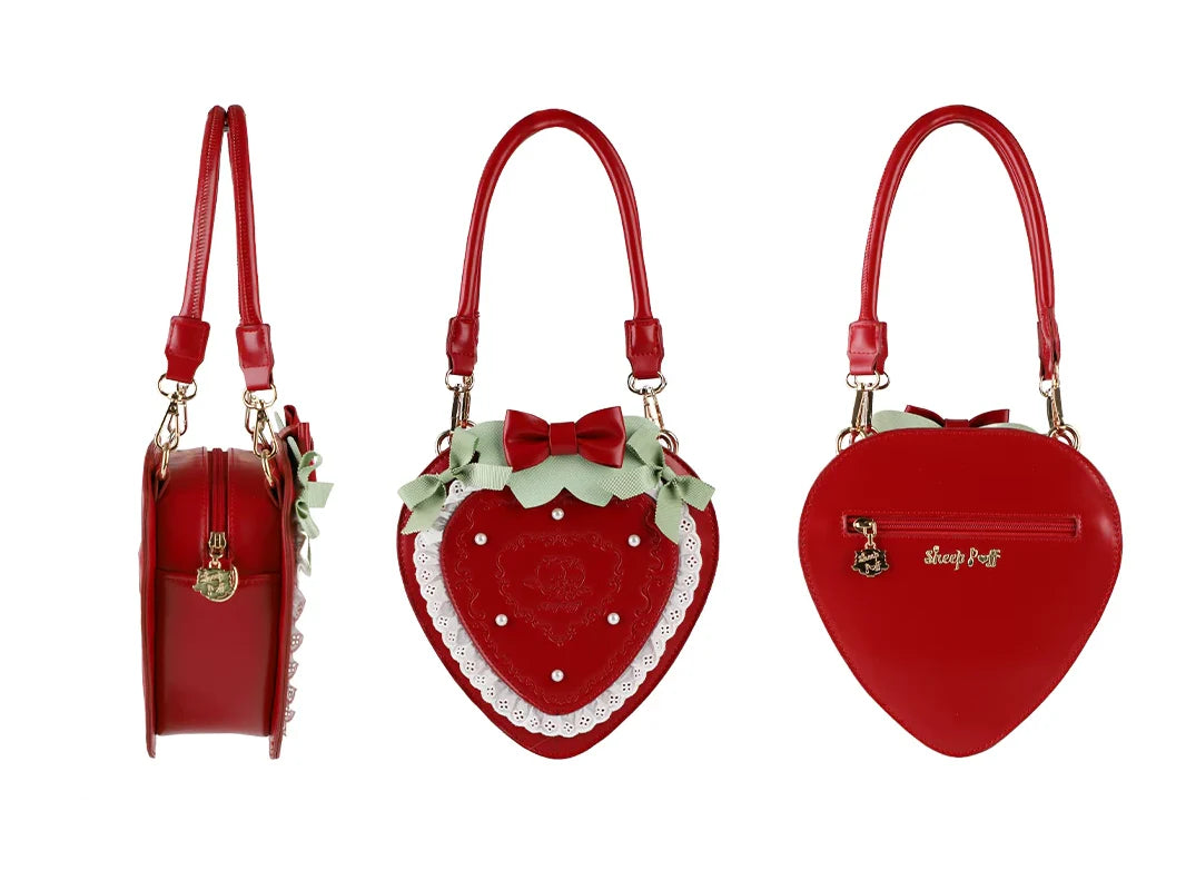 Sweet Strawberry - Bow and Lace Lolita Handbag - image 9