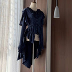 Gothic Ouji Lolita Irregular Hemline Prince Shirt - image 4