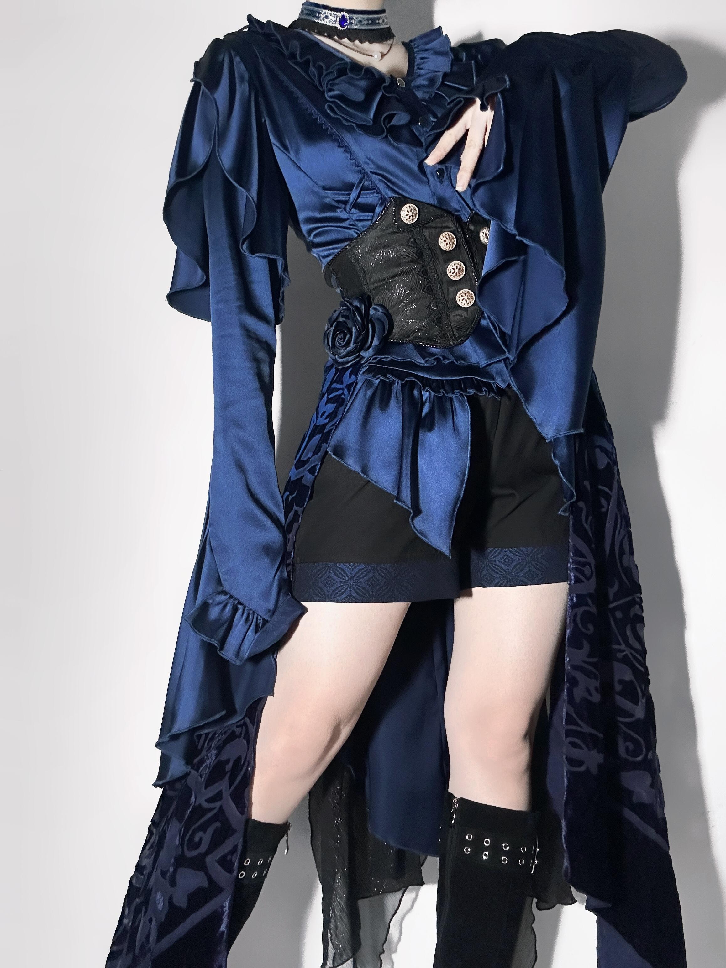 Gothic Ouji Lolita Irregular Hemline Prince Shirt - image 1