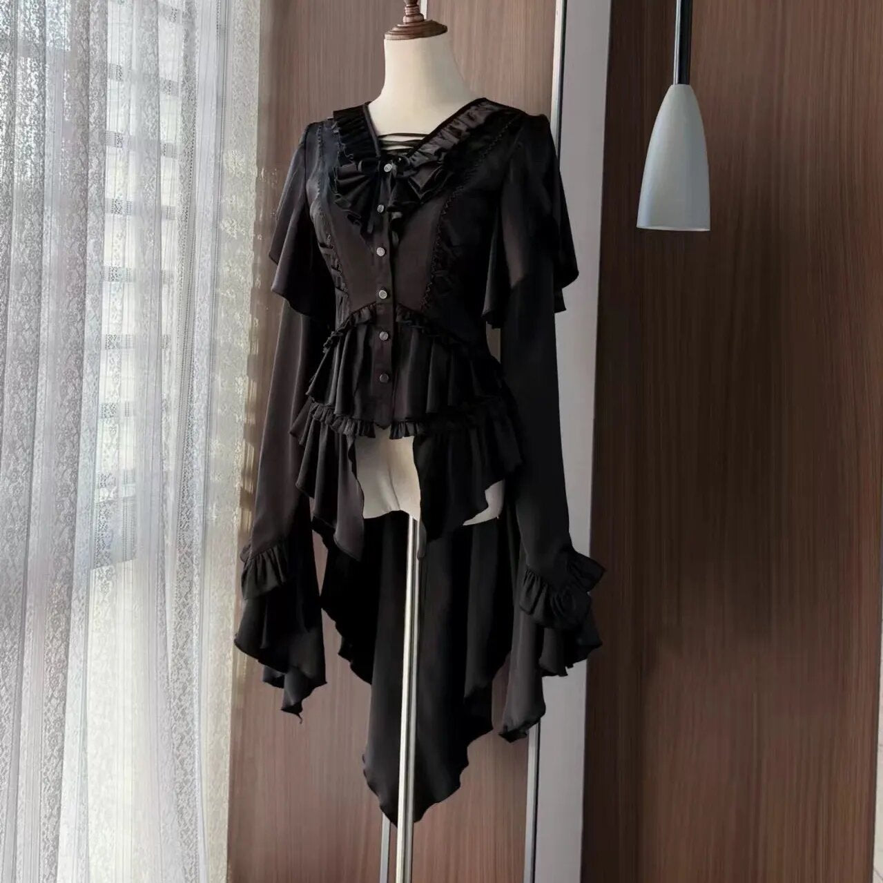 Gothic Ouji Lolita Irregular Hemline Prince Shirt - image 5