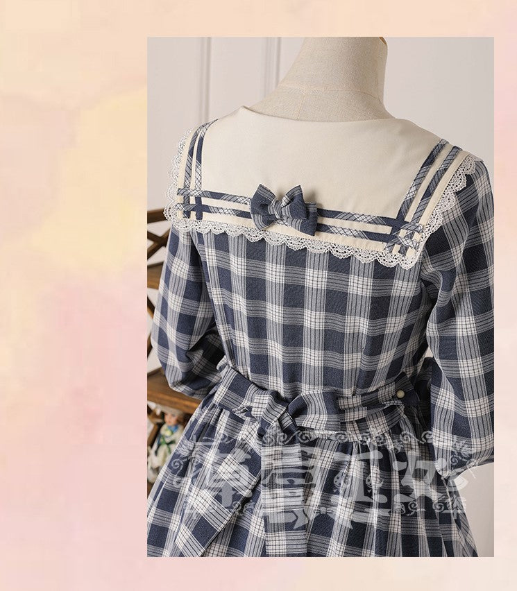Tartan Sailor Lolita OP Dress - image 10