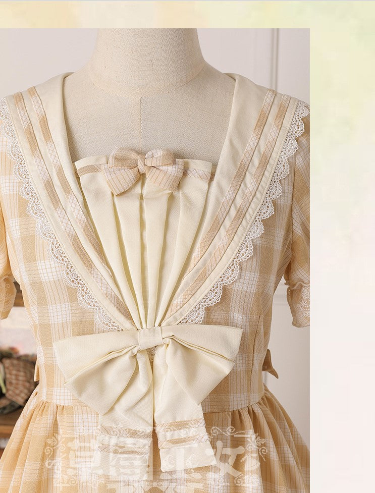 Tartan Sailor Lolita OP Dress - image 15