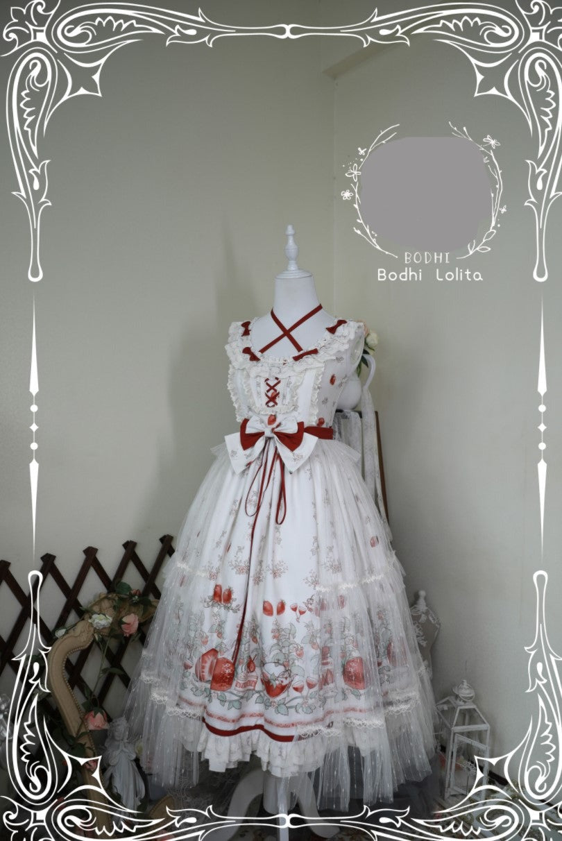 Strawberry Fruit Tea SP - Apricot Sweet Lolita Jumper Dress - image 21