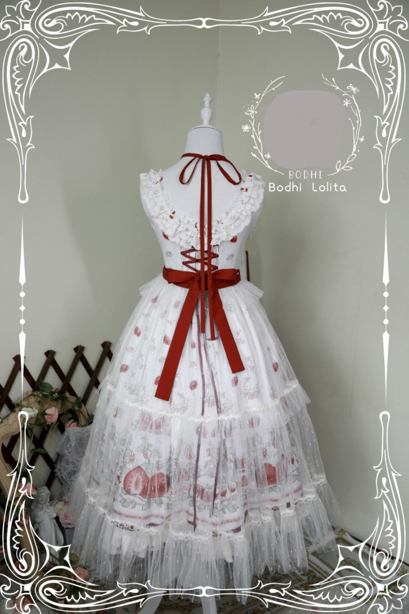 Strawberry Fruit Tea SP - Apricot Sweet Lolita Jumper Dress - image 22