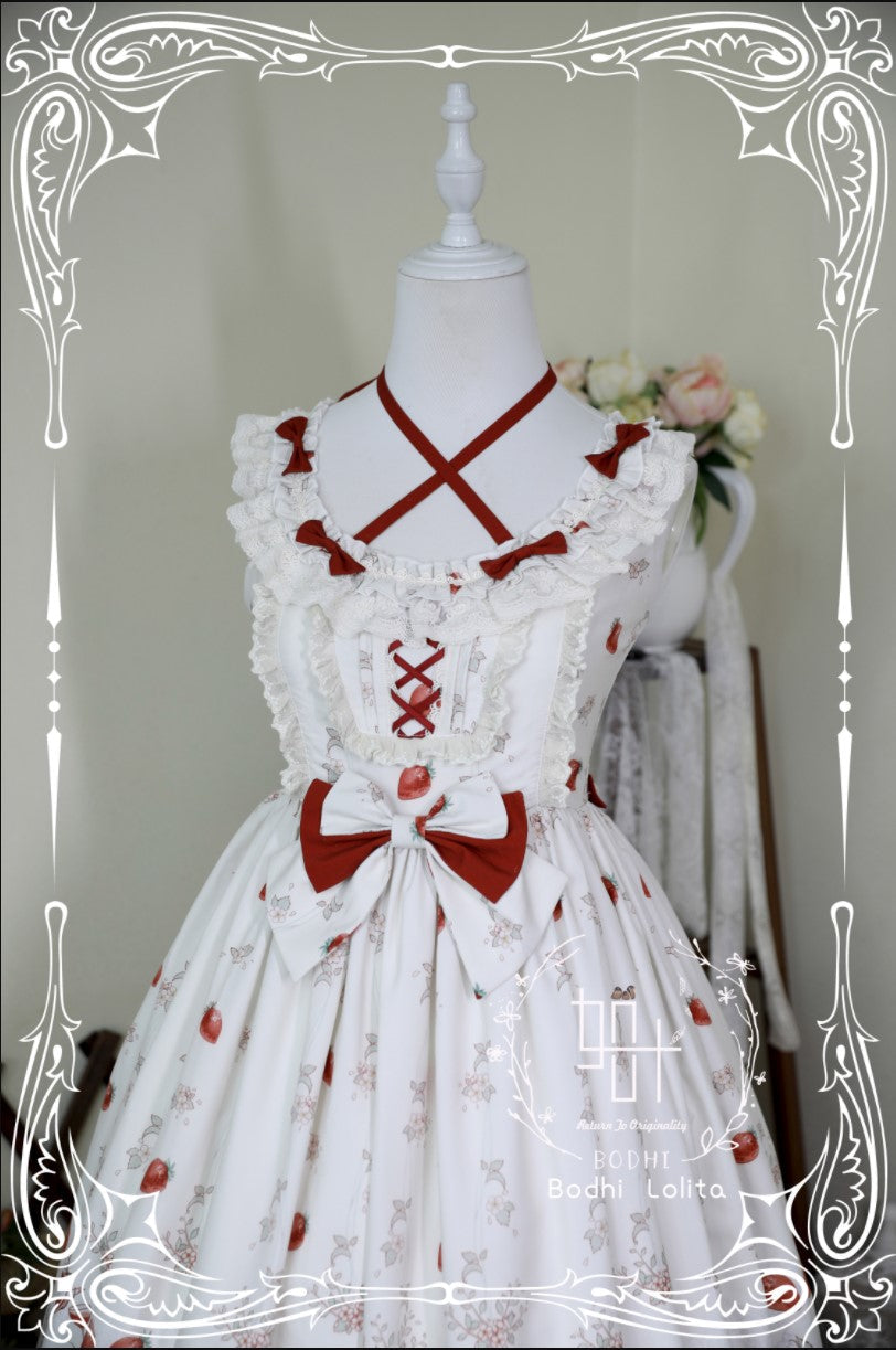 Strawberry Fruit Tea SP - Apricot Sweet Lolita Jumper Dress - image 25