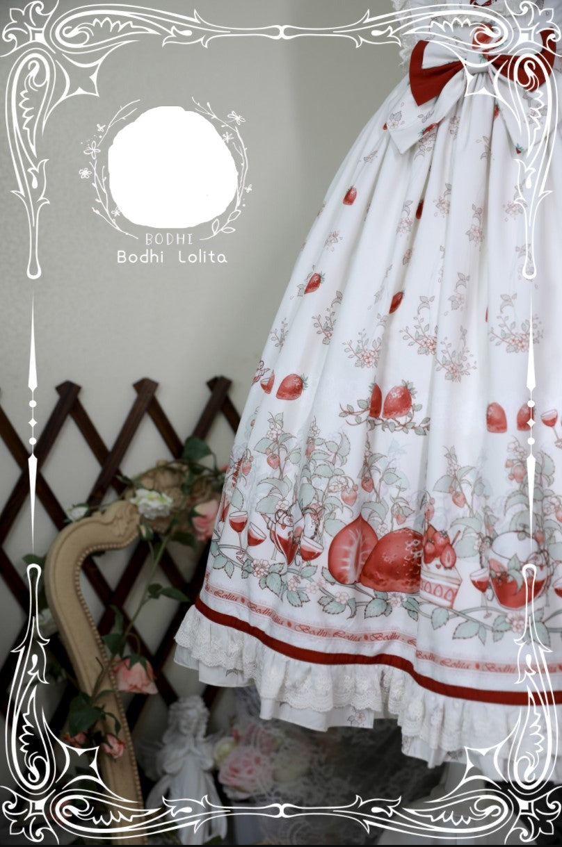 Strawberry Fruit Tea SP - Apricot Sweet Lolita Jumper Dress - image 26