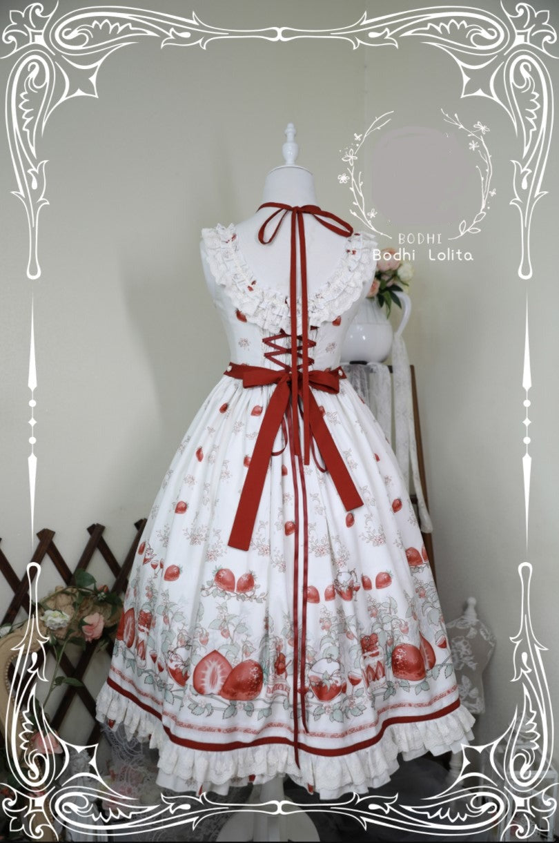 Strawberry Fruit Tea SP - Apricot Sweet Lolita Jumper Dress - image 24