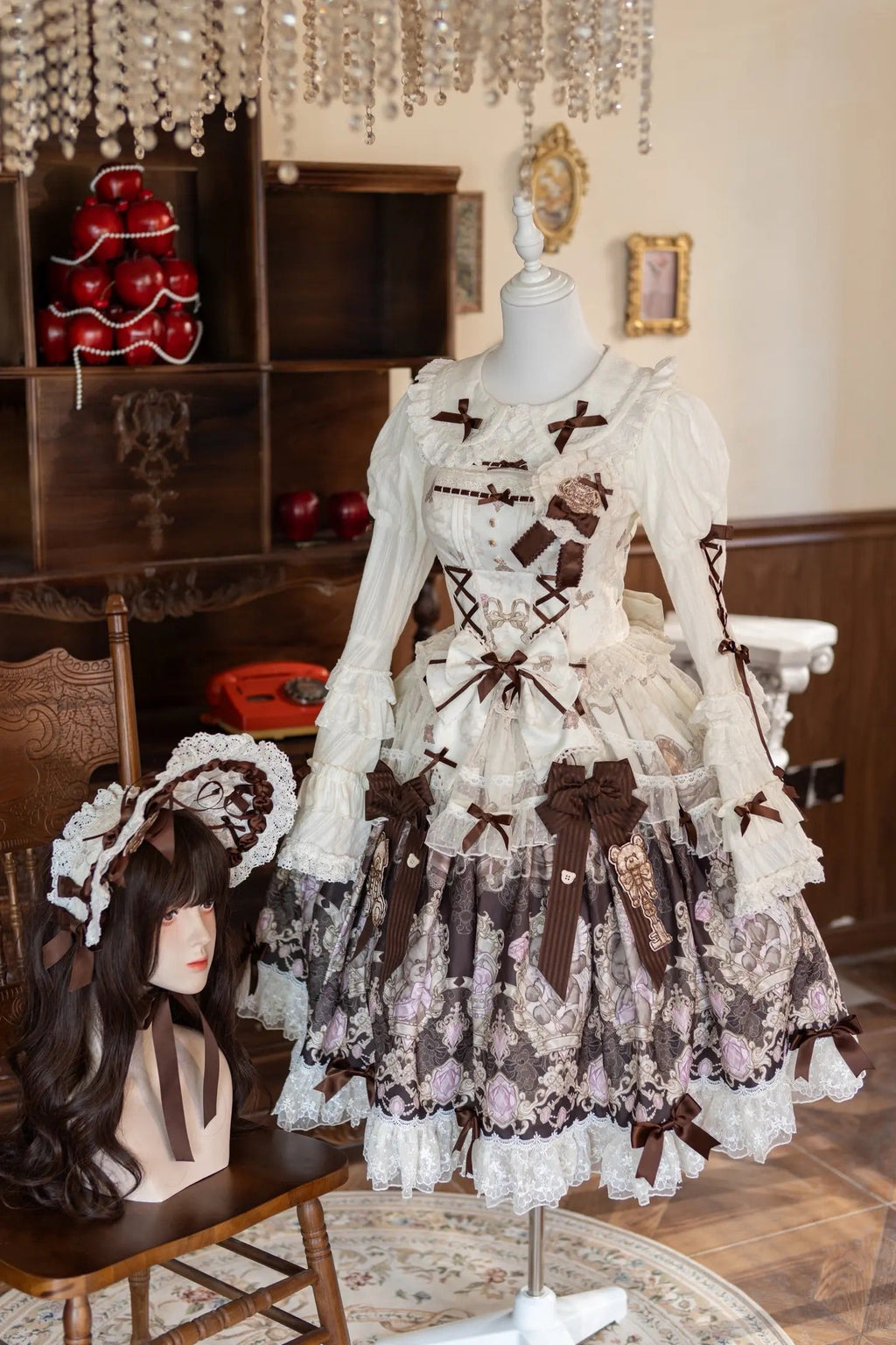 Sweet Ode Bear Printed Lolita JSK and Accessories Series - image 7
