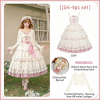 Fragrant Old Dream - Pink Bellflower Lolita OP and JSK Dress - image 16