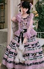 Be My Sweetheart Floral Tiered Sweet Lolita OP JSK Dress and Accessories - image 9