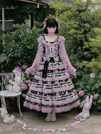 Be My Sweetheart Floral Tiered Sweet Lolita OP JSK Dress and Accessories - image 3