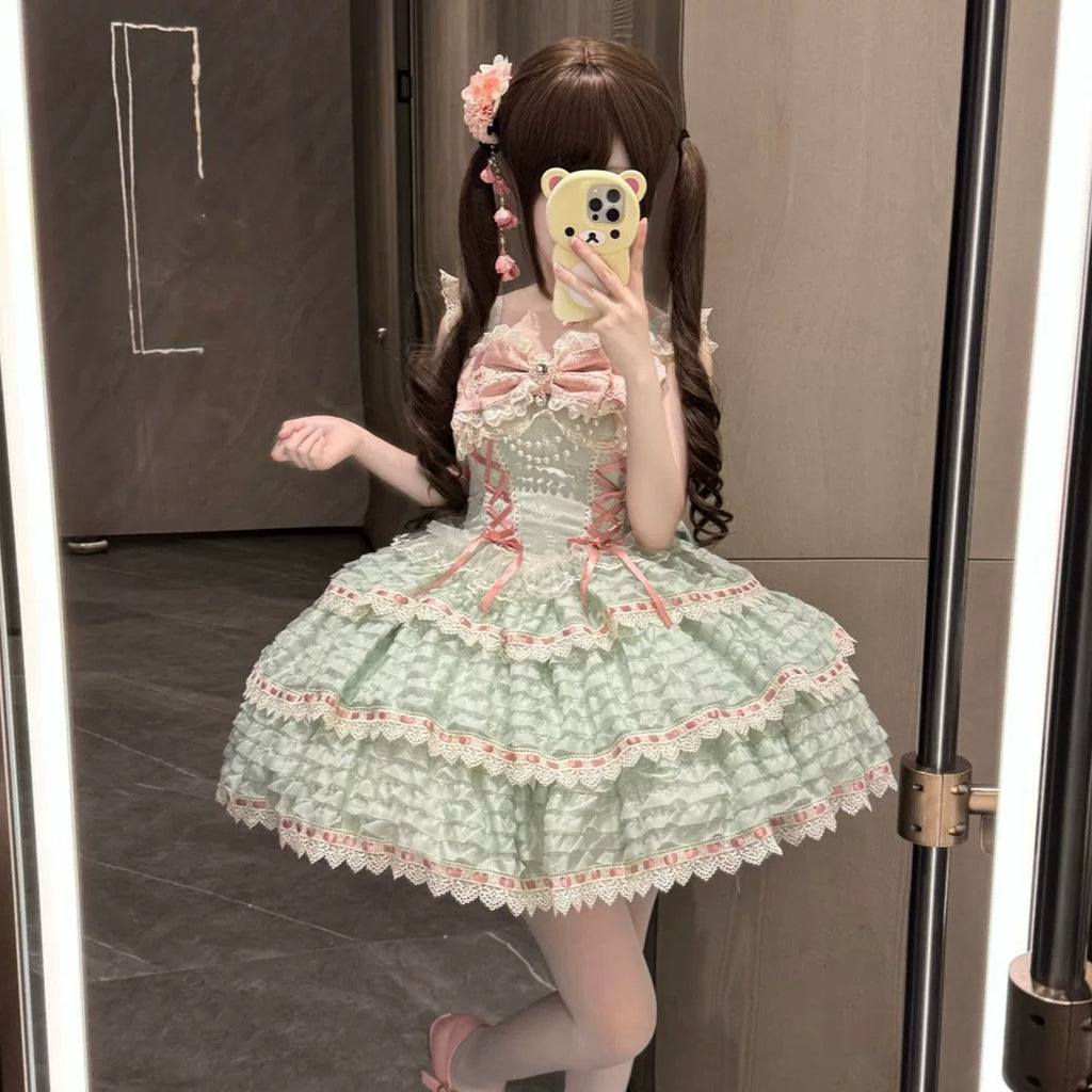 Floral Elegy - Sweet Lolita JSK Dress, Tiered Hem - image 25