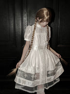 Ghost Orchid - Gothic Lolita OP Dress, Embroidered Cross - image 30