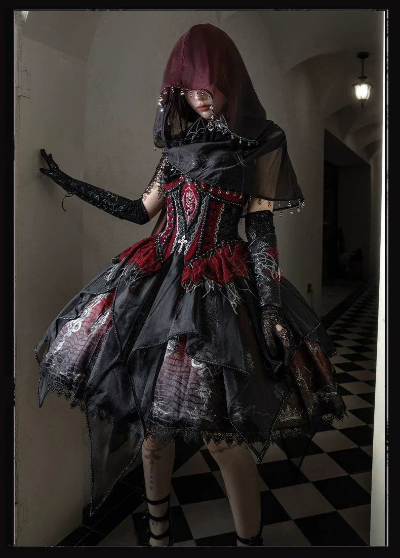 Bone Dragon - Gothic Lolita Corset JSK Dress Set with Embroidery - image 56