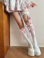 Sweet Lolita Calf Socks and Rabbit Bow Leg Garter - image 5