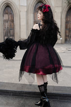 Gothic Lolita High Waist Black Dress - image 23