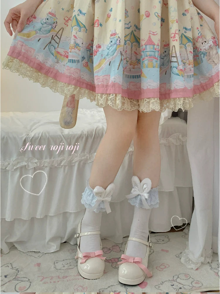 Cotton Lolita Bunny Ear Socks Summer Bow Short Socks - image 6