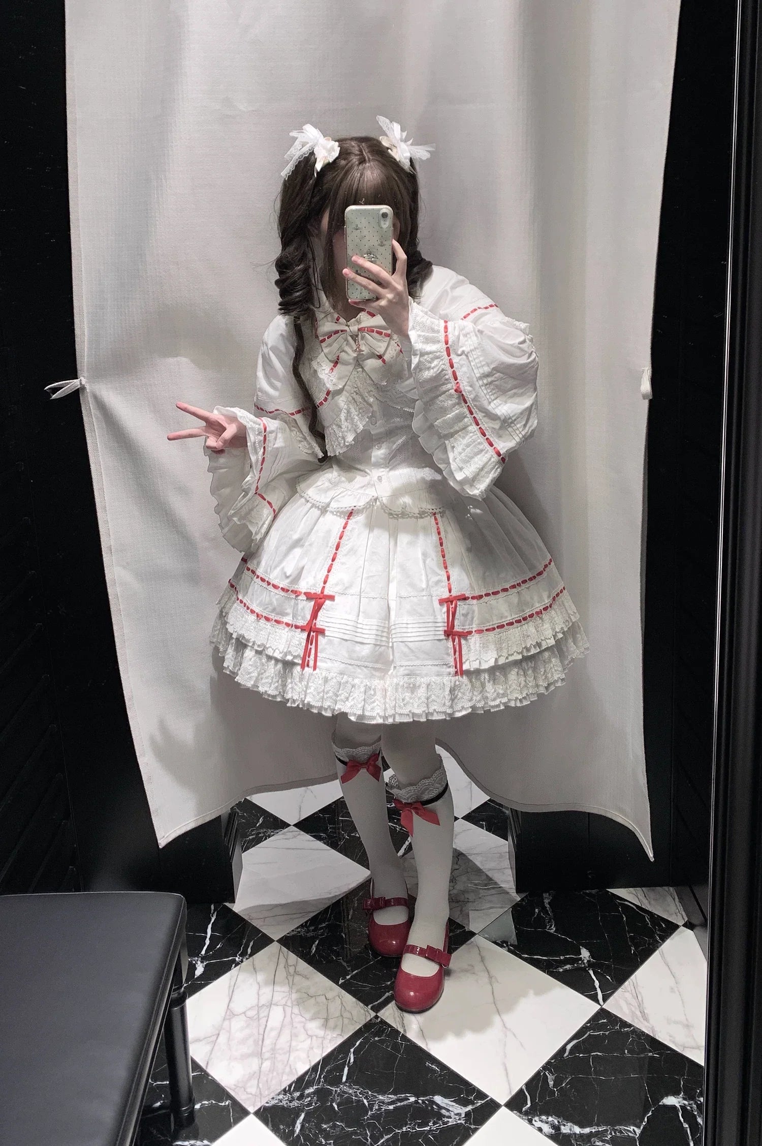 Praying Snowfall Old School Lolita Skirt Suit, Shirt and Cape - image 6