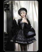 Bone-Eroded Butterfly - Gothic Lolita JSK & SK Set - image 10