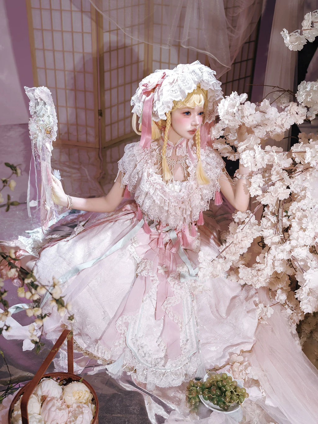 Hibiscus Huadan Pink Short JSK Dress Series and Accessories - image 2