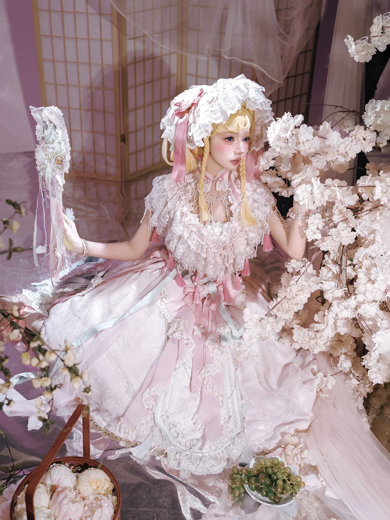 Hibiscus Huadan Pink Short JSK Dress Series and Accessories - image 2