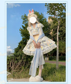 Laurel - Kawaii Han Lolita Jumper Dress Rabbit Print and Accessories - image 12