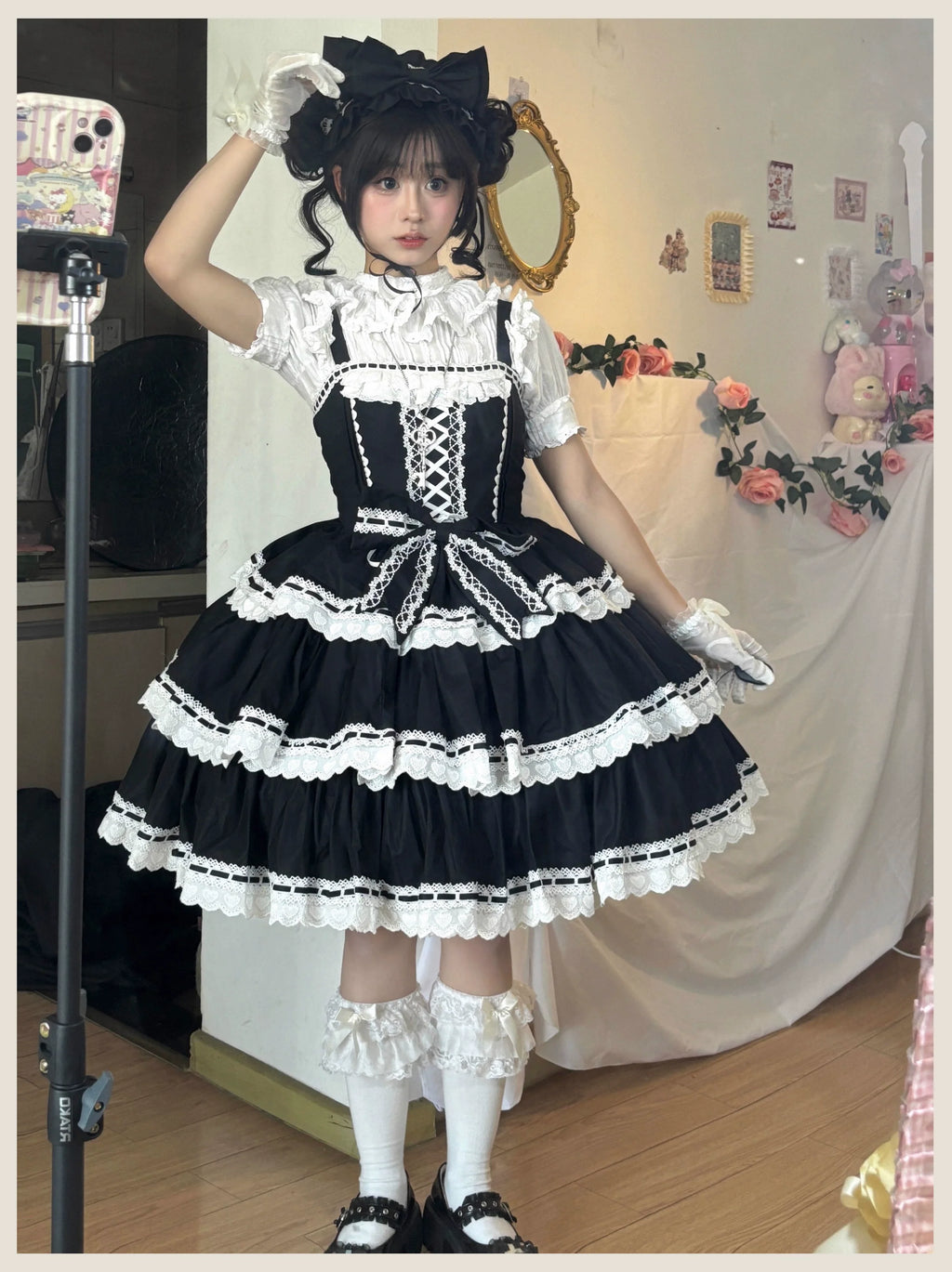 Otome Heart Cotton Old School Lolita JSK Dress Suit and Accessories - image 1