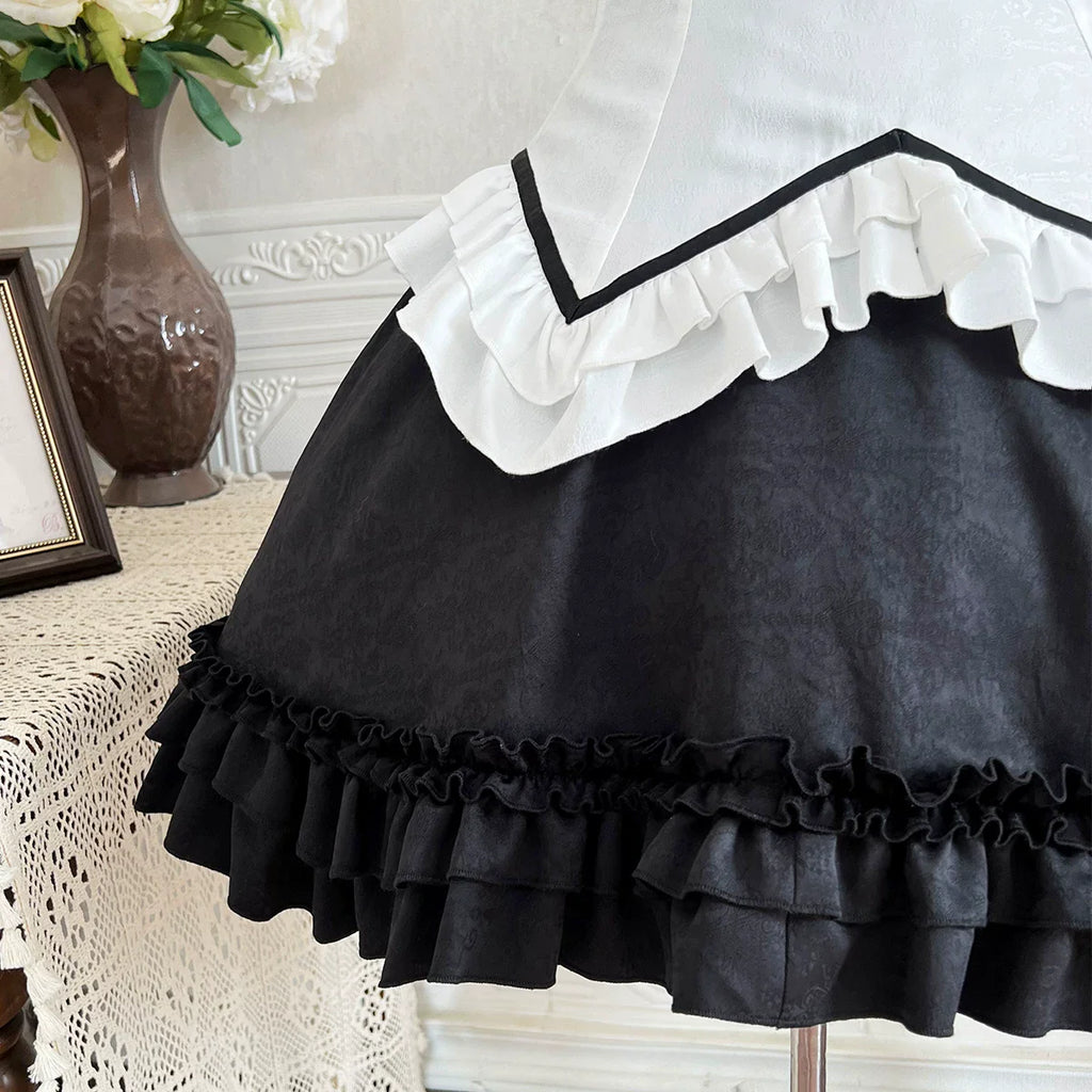 Miss Black Cat - Gothic Maid Lolita Skirt Set, Slim Fit - image 8