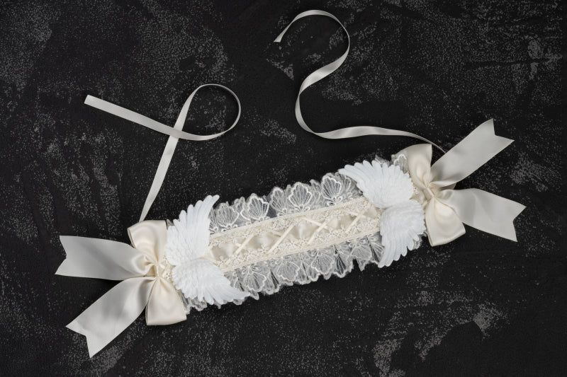 White Lace Angel Wing Gothic Lolita Hairband - image 7