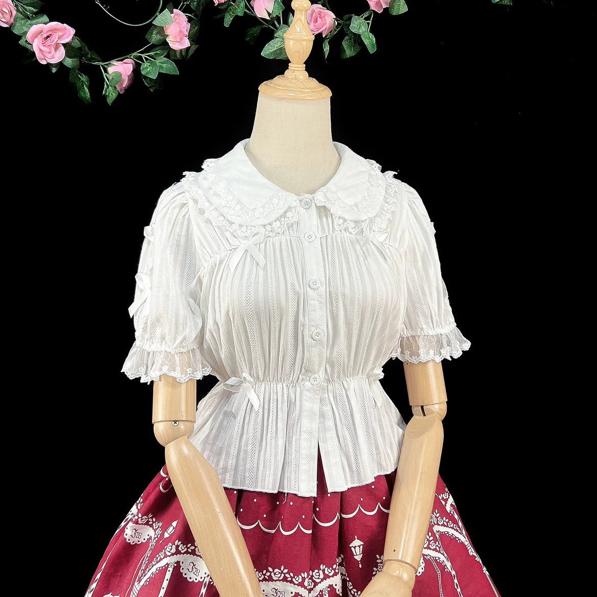 Sweet Lolita Doll Collar High-Waisted Blouse - image 1