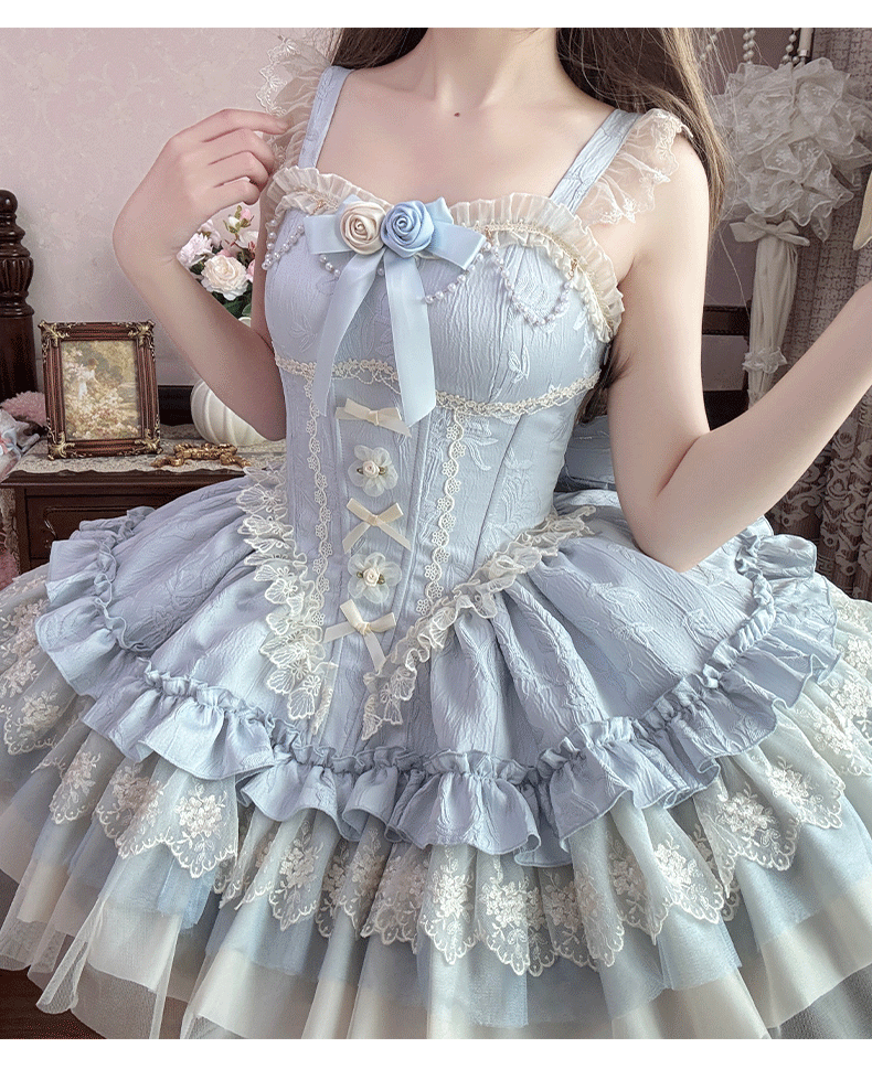 Fleeting Dreams - Ballet Sweet Lolita Mini JSK and Choker and Accessories - image 4