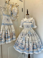 Blueberry Tart Party - Sweet Blue Lolita Salopette Dress Blueberry Tart Print JSK Dress and Accessories - image 20