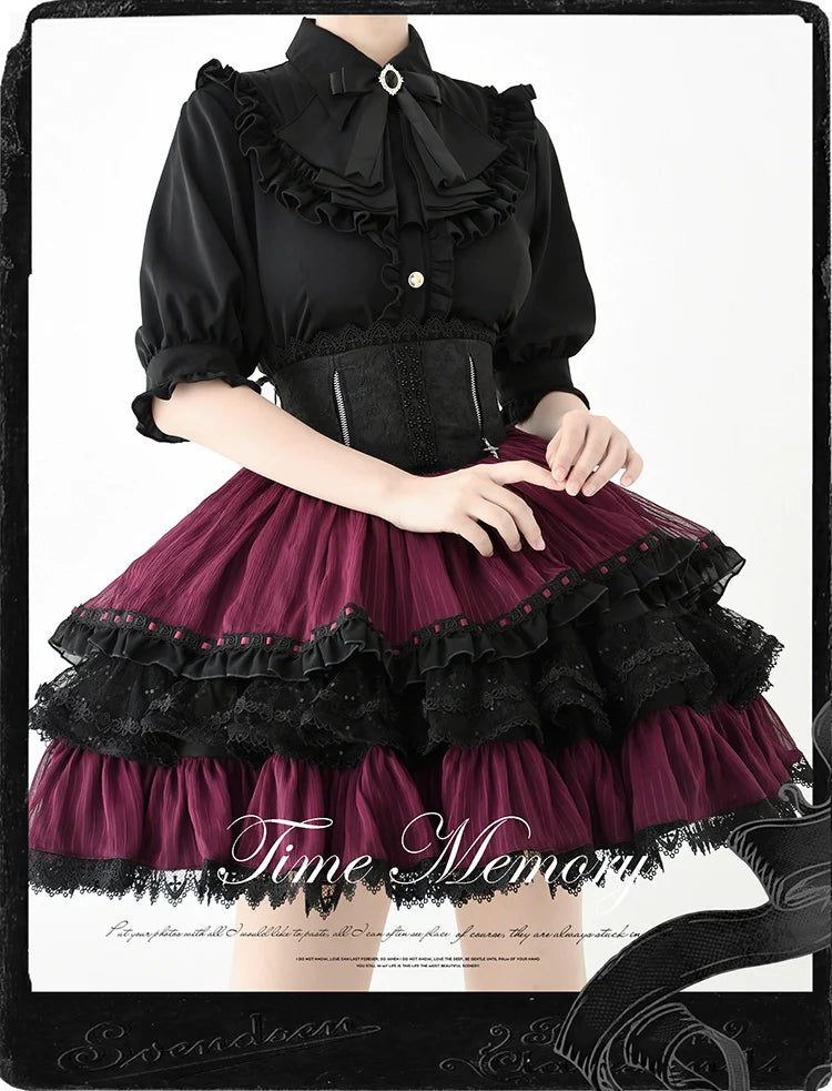 Earl Girl - Chiffon Classic Lolita Shirt, Mid-Length Mutton Sleeves - image 10