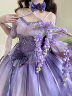 Midsummer Dream - Gradient Color Wedding Lolita JSK Dress Set, Fishbone Waist - image 10