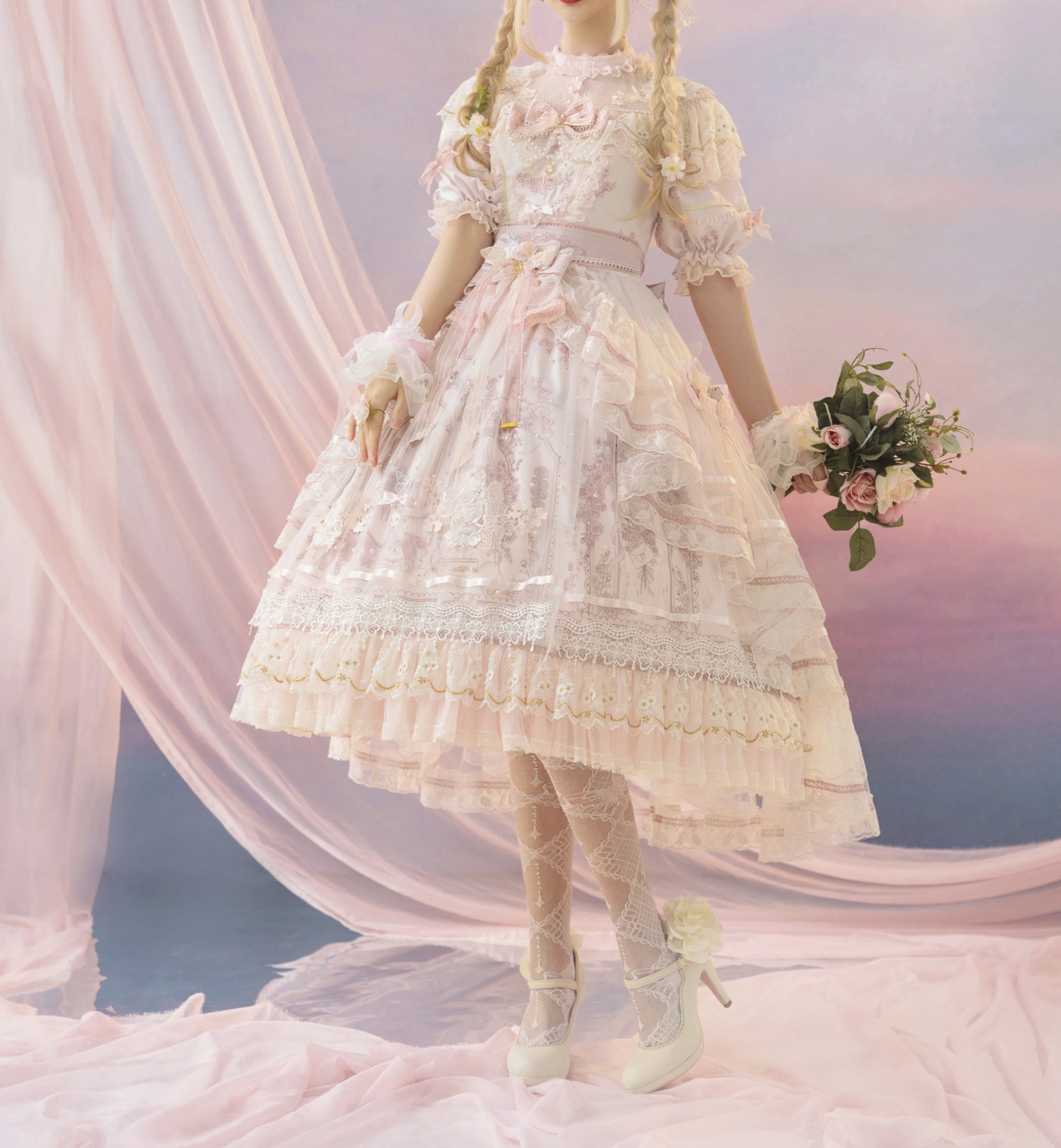 Sunset Realm Lolita Bride Gorgeous OP FS - image 18
