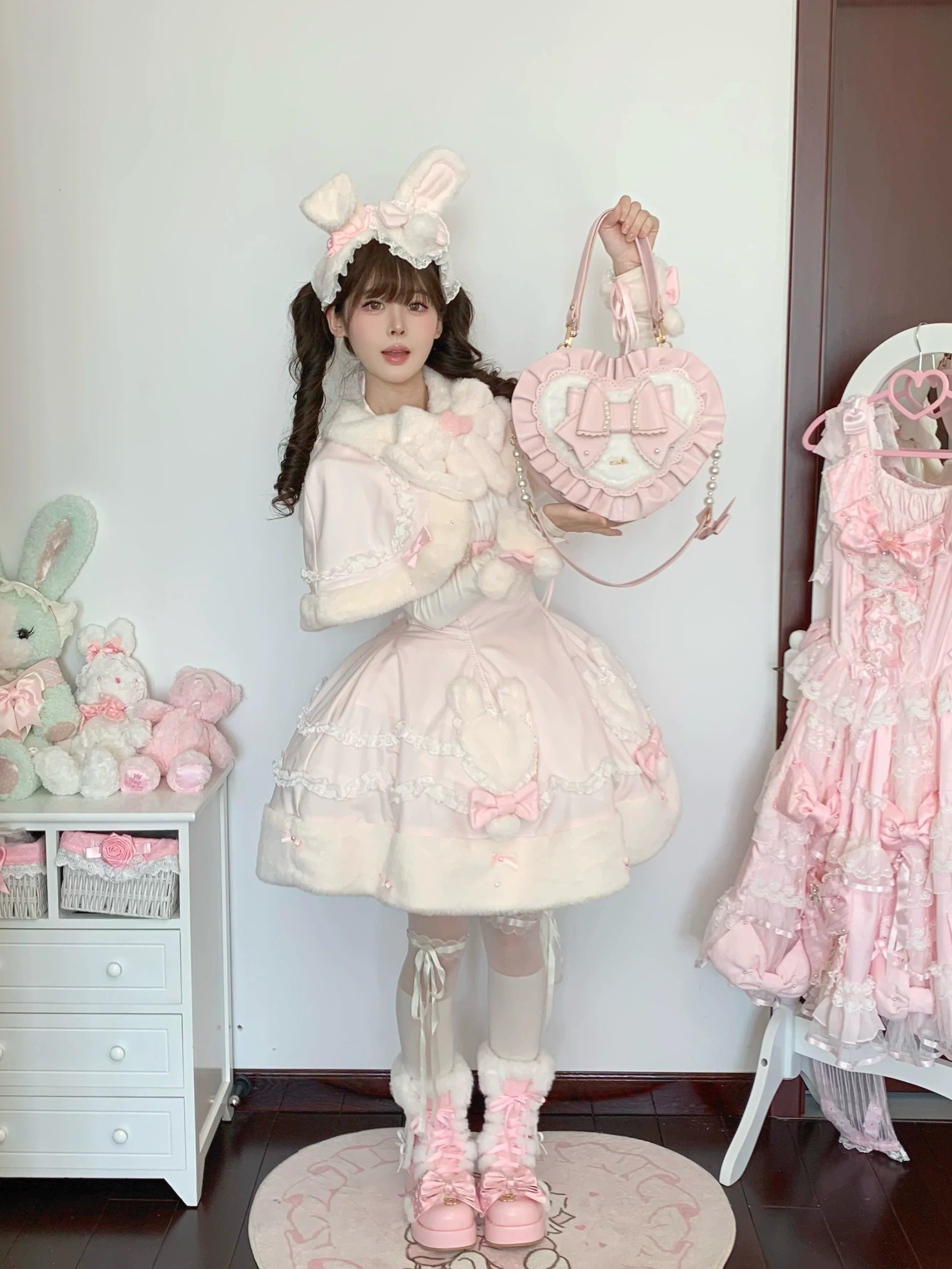 Small Gift Box - Sweet Lolita Heart Handbag, Bow Accent - image 12