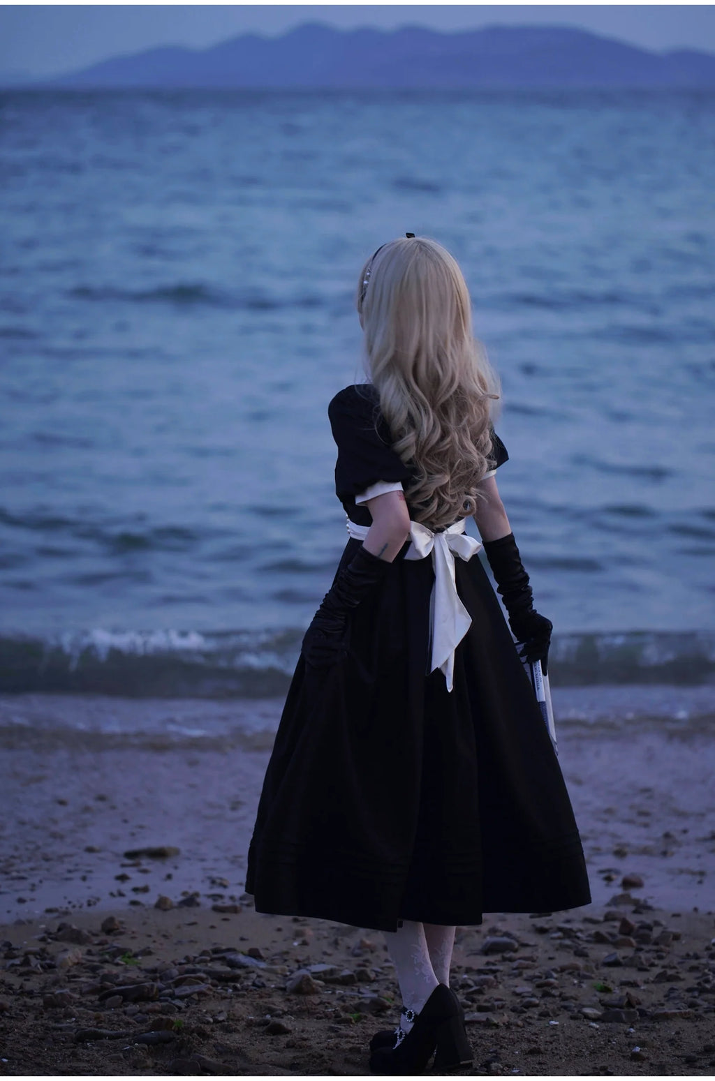 Thoughts - Vintage Black Lolita OP Dress with Square Neckline - image 21