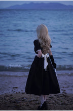 Thoughts - Vintage Black Lolita OP Dress with Square Neckline - image 21