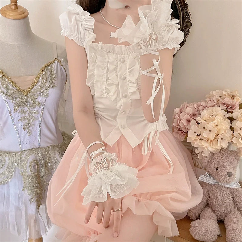 Sweet Lolita Cuffs Ballet Lace Breathable Straps Sleeves - image 15
