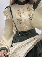 Sunflower Appointment - Oriental Classic Lolita Skirt and Blouse - image 12