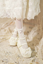Milky Puff - Sweet Lolita Heels Shoes, Round Toe With Petite Wedge - image 28