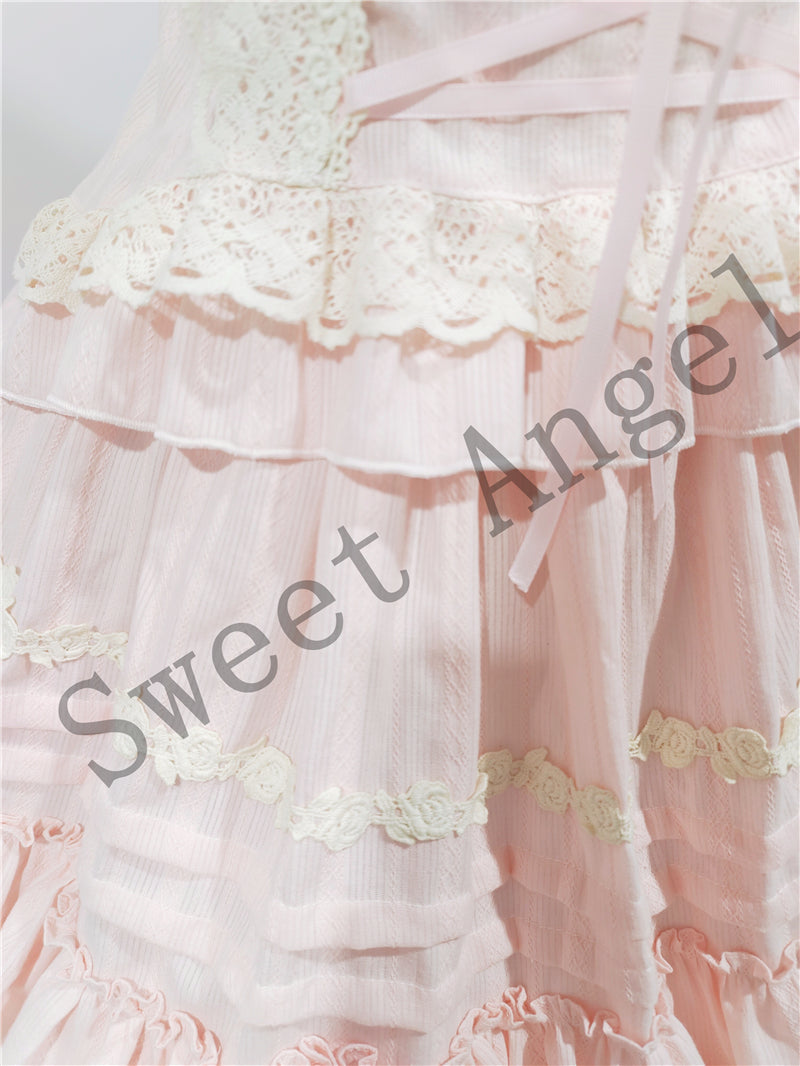 Balletcore Sweet Lolita Pink Dress Set - image 12