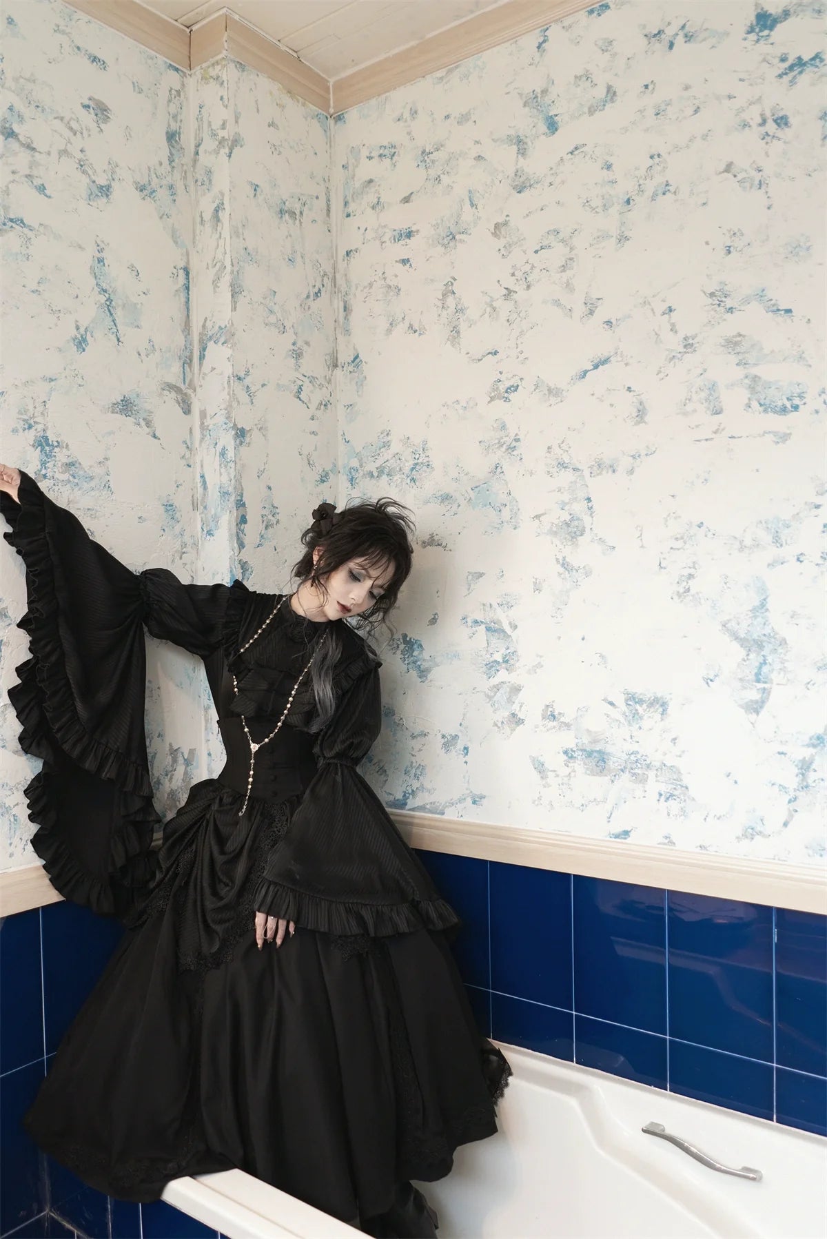 Dreaming Gothic Lolita Fishbone Long Skirt - image 17