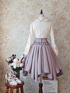 Pleated Irregular Knit Floral Slim Fit Vest and Half Skirt Set - image 7