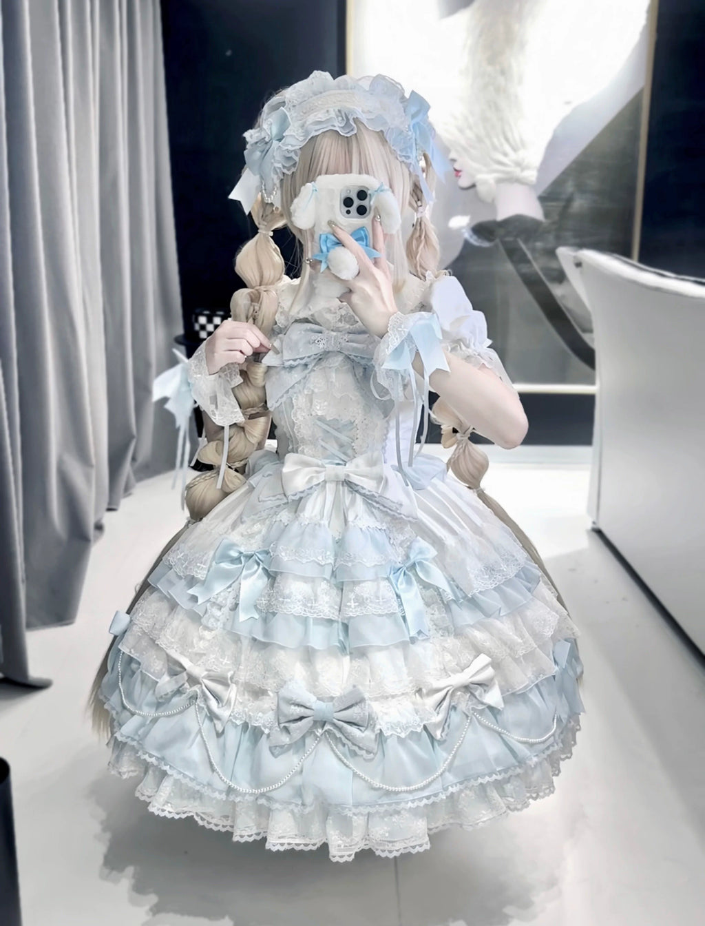 Love Descends - Wedding Lolita JSK Dress, White Blouse and Accessories - image 30